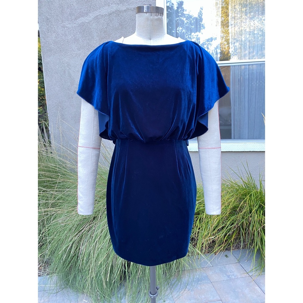 Jessica Simpson Deep Blue Velvet Mini Dress - Size 6